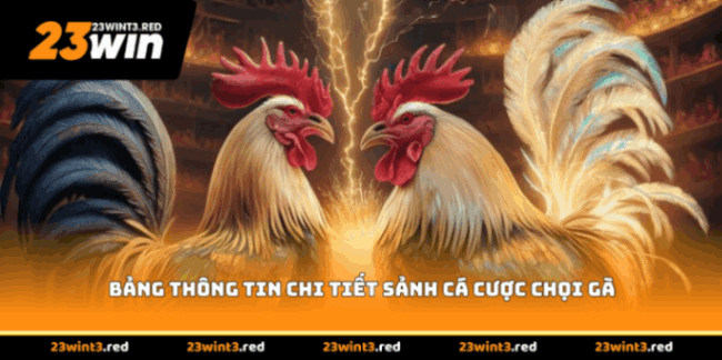 Bảng thông tin chi tiết sảnh cá cược chọi gà